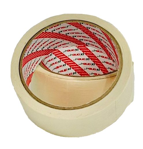 Assorted rolls of adhesive and duct tape on display.